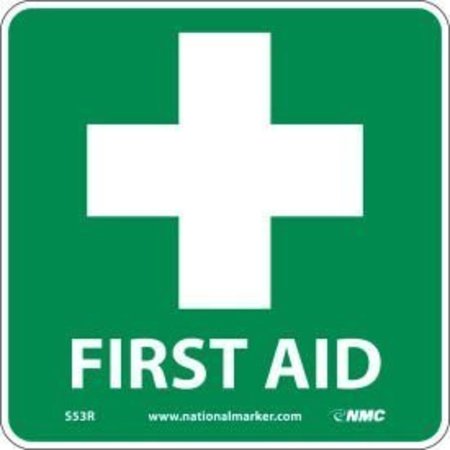 NMC Graphic Facility Signs - First Aid - Vinyl 7x7, S53P S53P